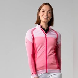 Levelwear Women's raspberry Tension Full Zip Sweater Jacket Size Small Golf $73
